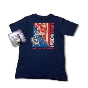 NWOT Funko Pop Marvel Avengers Navy Blue Captain America Tee T-Shirt Top Toy New